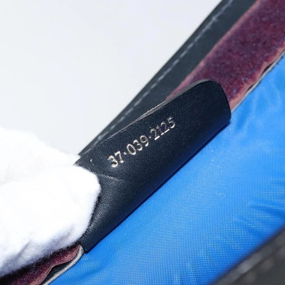 GUCCI GG Supreme Sherry Line Clutch Bag PVC Navy Red Auth 144387 - Picture 12 of 16